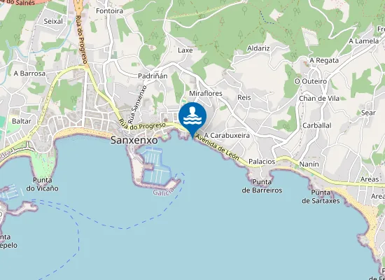 Map of Praia Carabuxeira