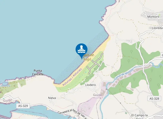 Map of Playa de Xagó
