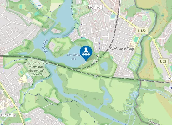 Map of WAKENITZ EICHHOLZ BADESTELLE KLEINER SEE