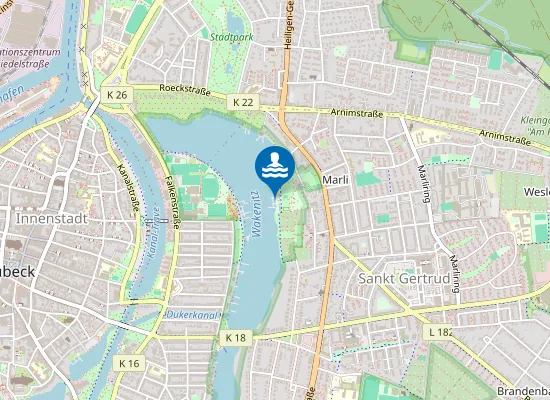 Map of WAKENITZ BADEANSTALT MARLI