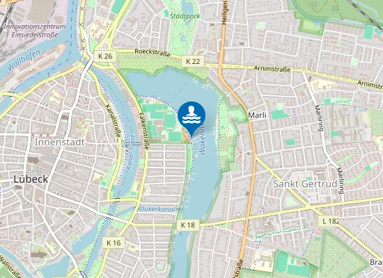 Map of WAKENITZ ST JUERGEN BADEANSTALT FALKENWIESE