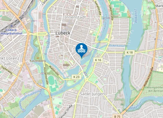 Map of WAKENITZ LUEBECK BADEANSTALT KRAEHENTEICH