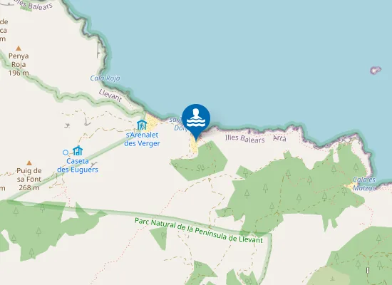 Map of Cala de sa Font Salada