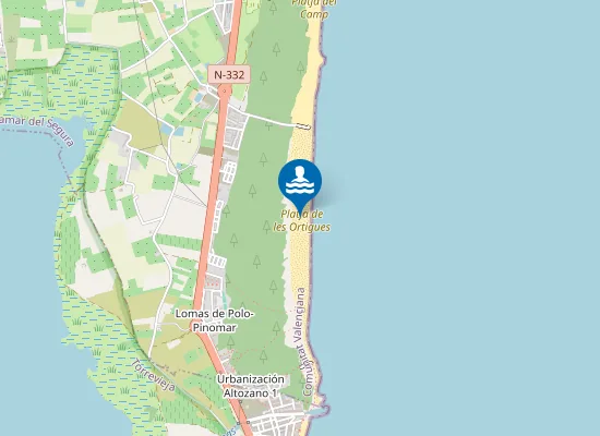 Map of Platja de les Ortigues
