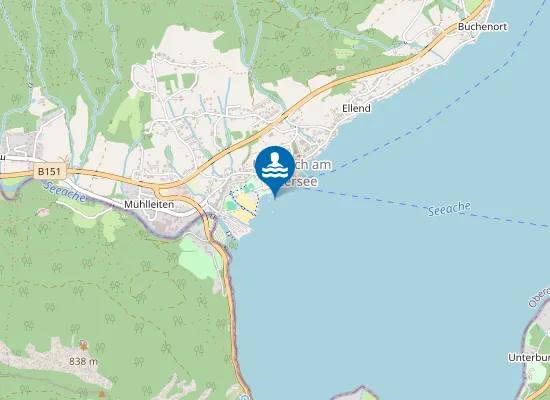 Map of Attersee, Unterach