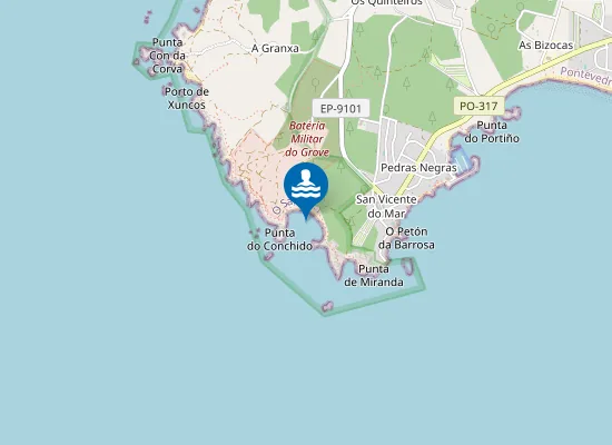 Map of Praia de Canelas
