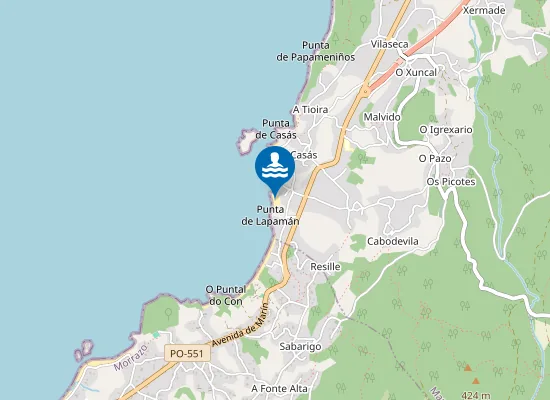 Map of Praia da Coviña