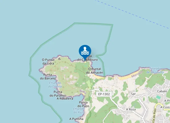 Map of Praia de Pedrón