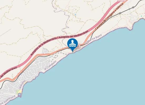 Map of platja del Carritxal