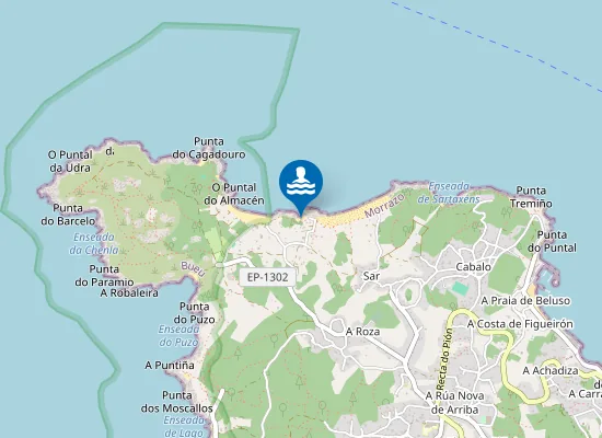 Map of Praia de Cornide