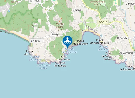 Map of Praia de Temperán