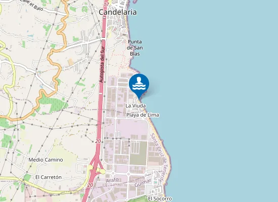 Map of Playa de la Viuda