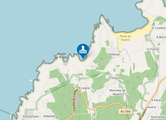Map of Praia da Rosela