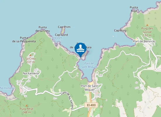 Map of Cala d'en Ferrer
