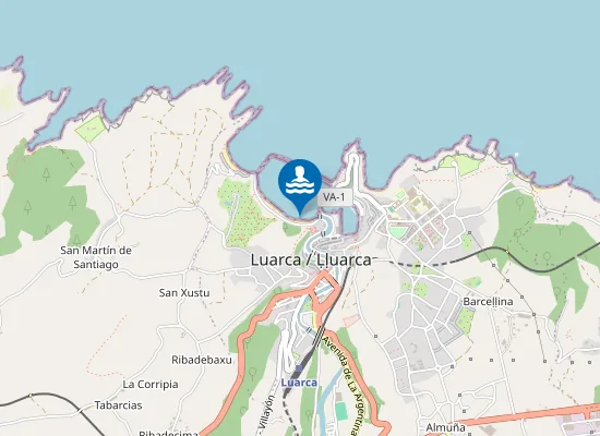 Map of 1ª Playa de Luarca