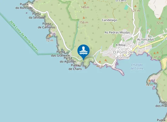 Map of Praia das Cunchas
