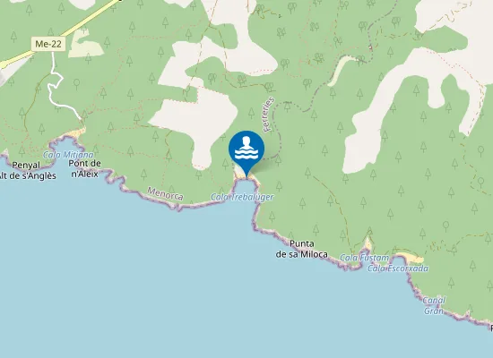 Map of Cala Trebalúger