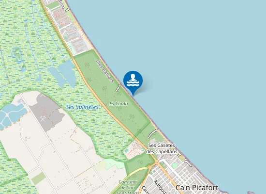 Map of Es Comú - Platja de Muro