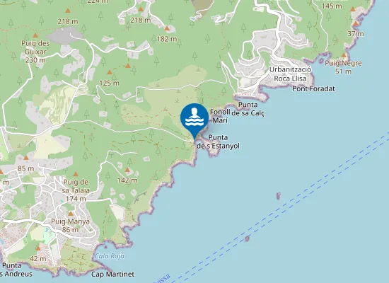 Map of Platja s'Estanyol