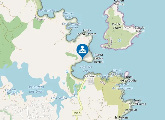 Map of Cala en Vidrier