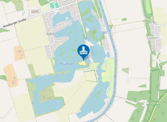 Map of PRUESSSEE GUESTER BADEINSEL AM CAMPINGPLATZ