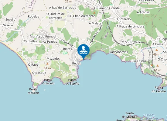 Map of Praia de Area Morta