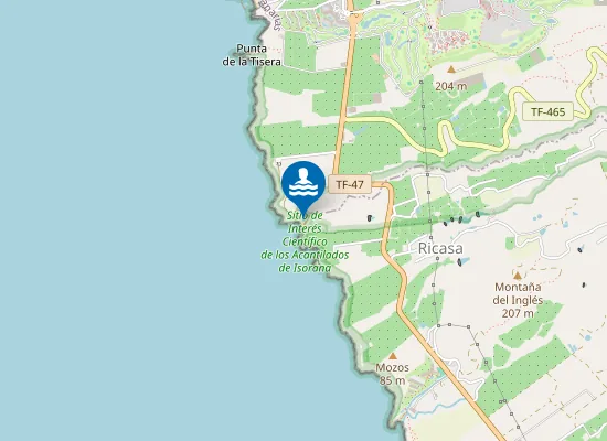 Map of Playa del Barranco de Erques