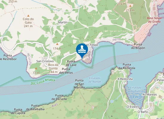 Map of Praia de Detrás do Castelo