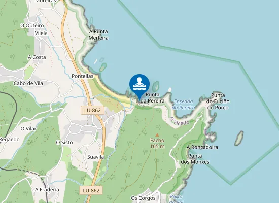 Map of Praia de San Román