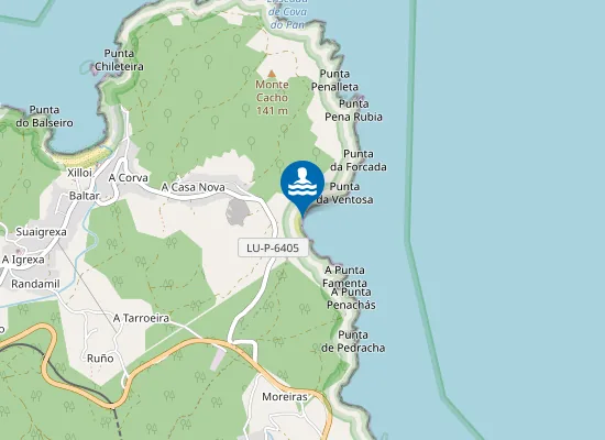 Map of Praia de Toxoso