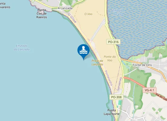 Map of Praia da Lanzada