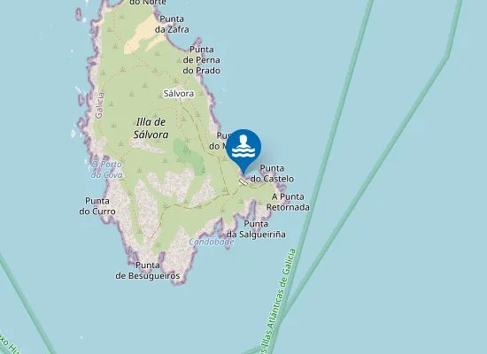 Map of Praia da Galera ou do Almacén