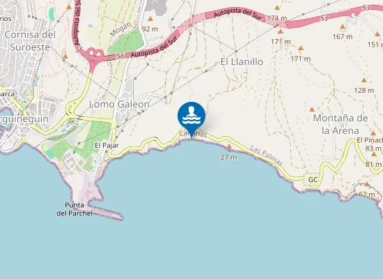 Map of Playa de las Pimientas