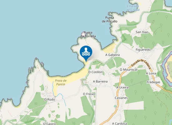 Map of Praia de Porto Carrizo