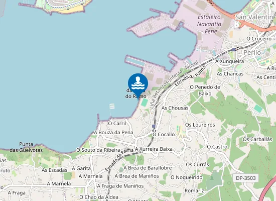 Map of Praia da Ribeira de Barallobre