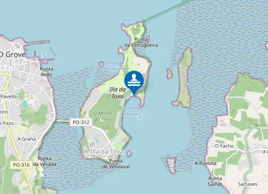 Map of Praia Fonte do Louxo