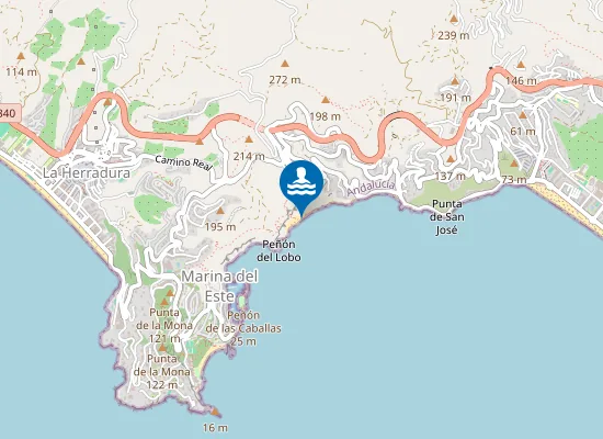 Map of Playa del Muerto