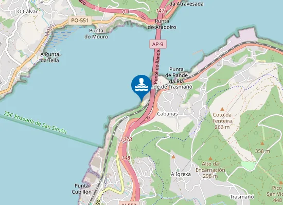 Map of Praia da Area de Cabanas