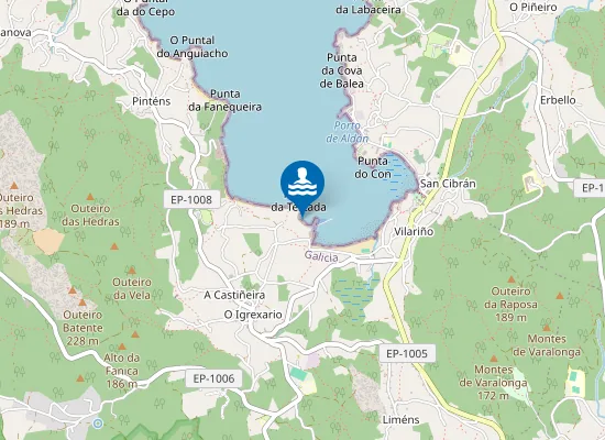 Map of Praia do Cagallón