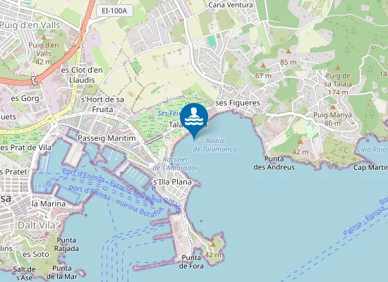 Map of Platja de Talamanca