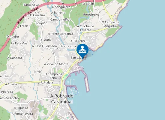 Map of Praia de San Lázaro