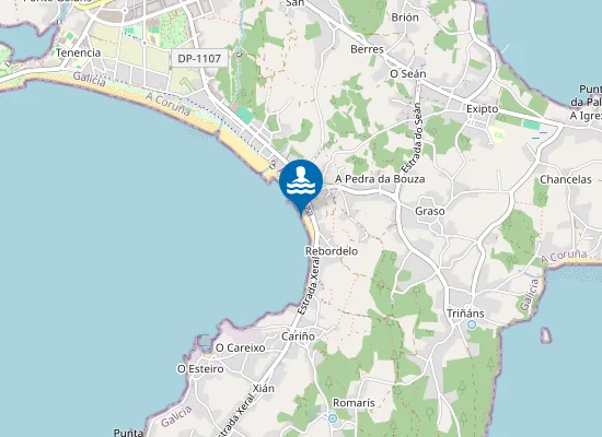 Map of Praia de Rebordelo