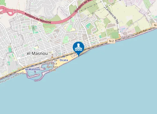 Map of Platja d'Ocata
