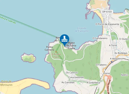 Map of Praia de Bidueiro