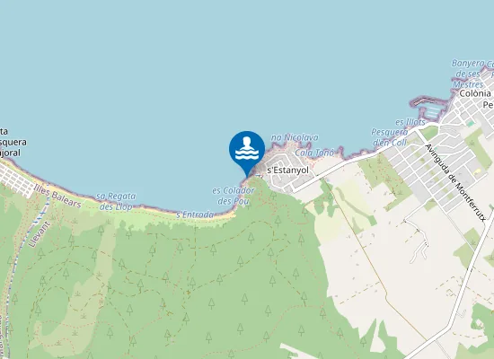 Map of Platja de s’Estanyol