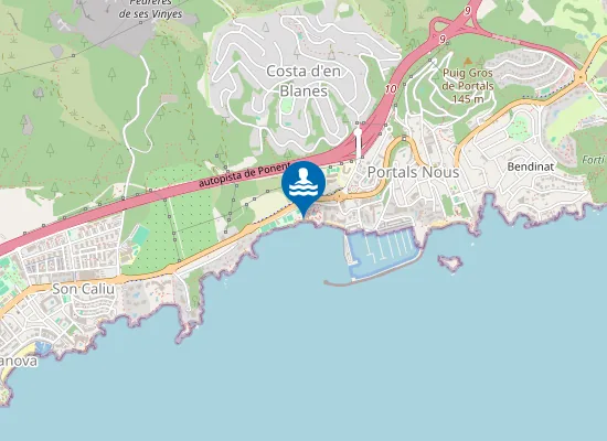 Map of Platja de la Costa d'en Blanes