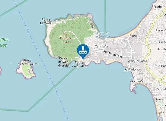 Map of Praia de Portocelo