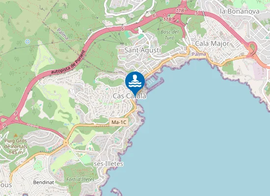 Map of Platja de Cas Català