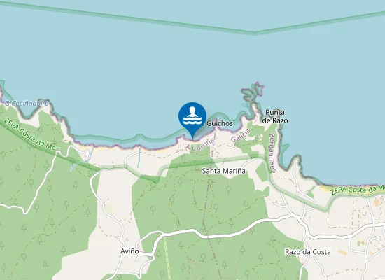 Map of Praia de Pradeira