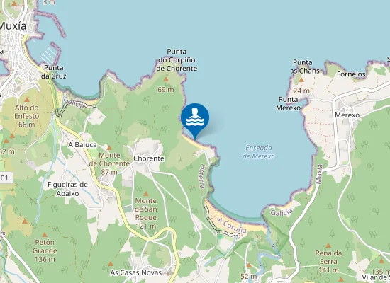 Map of Praia de Borreiros
